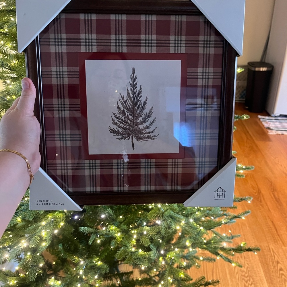 Hearth & Hand Red Plaid Tree Art